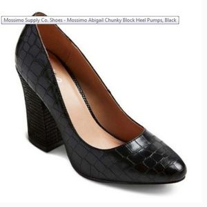 Mossimo Abigail Chunky Block Heel Pumps, Black
